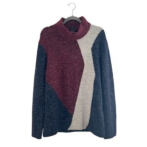 Armani Jeans Alpaca Blend Men's XL Slim Fit Sweater Burgundy Navy Gray